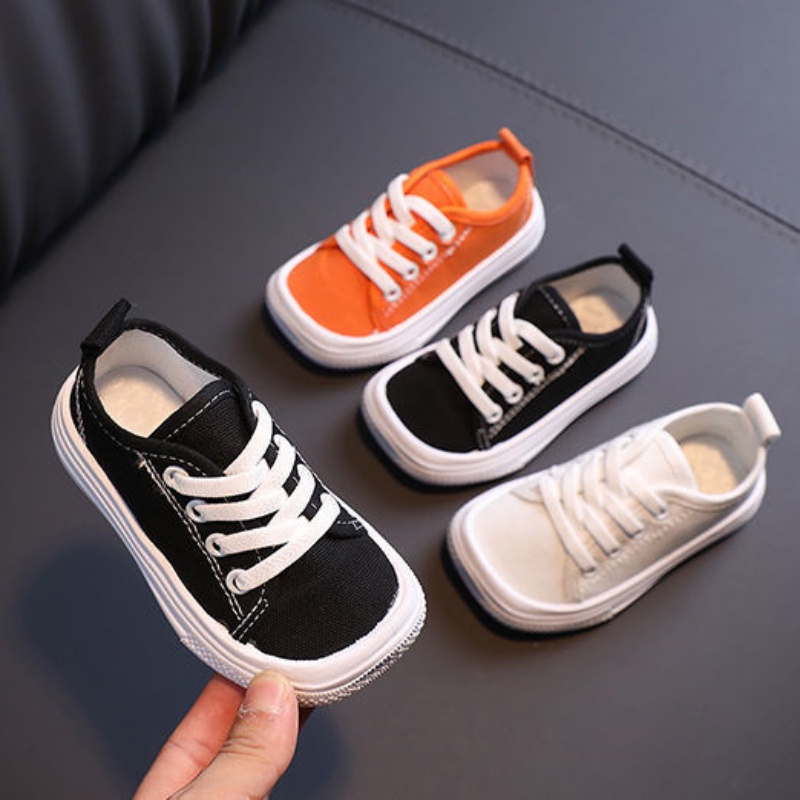 Giày Vải Canvas Màu Sắc Đơn Giản Thời Trang Cao Cấp Dành Cho Bé