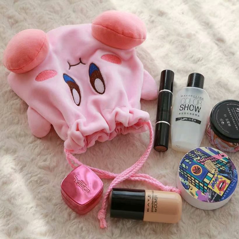 Túi đựng mỹ phẩm trang điểm hình Kirby's Dream Land trong Pokemon dễ thương dùng khi đi du lịch