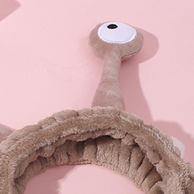 Flgo Băng Đô Hình Tai Ốc Sên Hoạt Hình Bằng Vải Lông Xù Có Ăng Ten Rửa Mặt