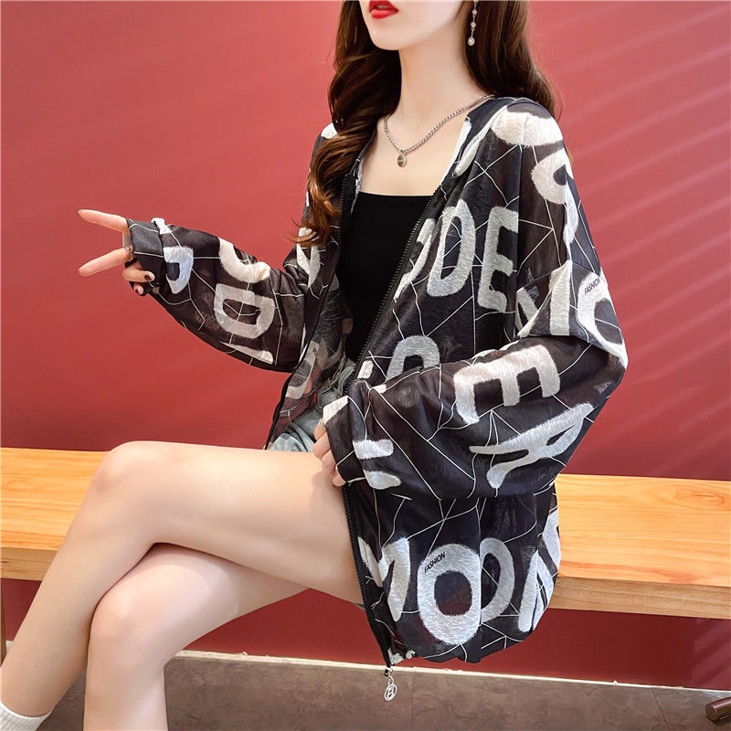 Áo Khoác Chống Nắng Tay Dài Có Mũ Trùm Đầu Thời Trang Mùa Hè 2022 Dành Cho Nữ