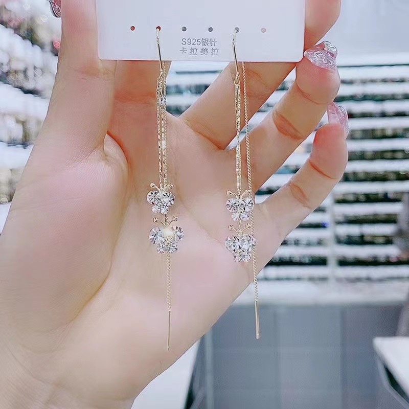 Khuyên tai dáng dài phong cách thời trang Hàn Quốc nữ tính - B42