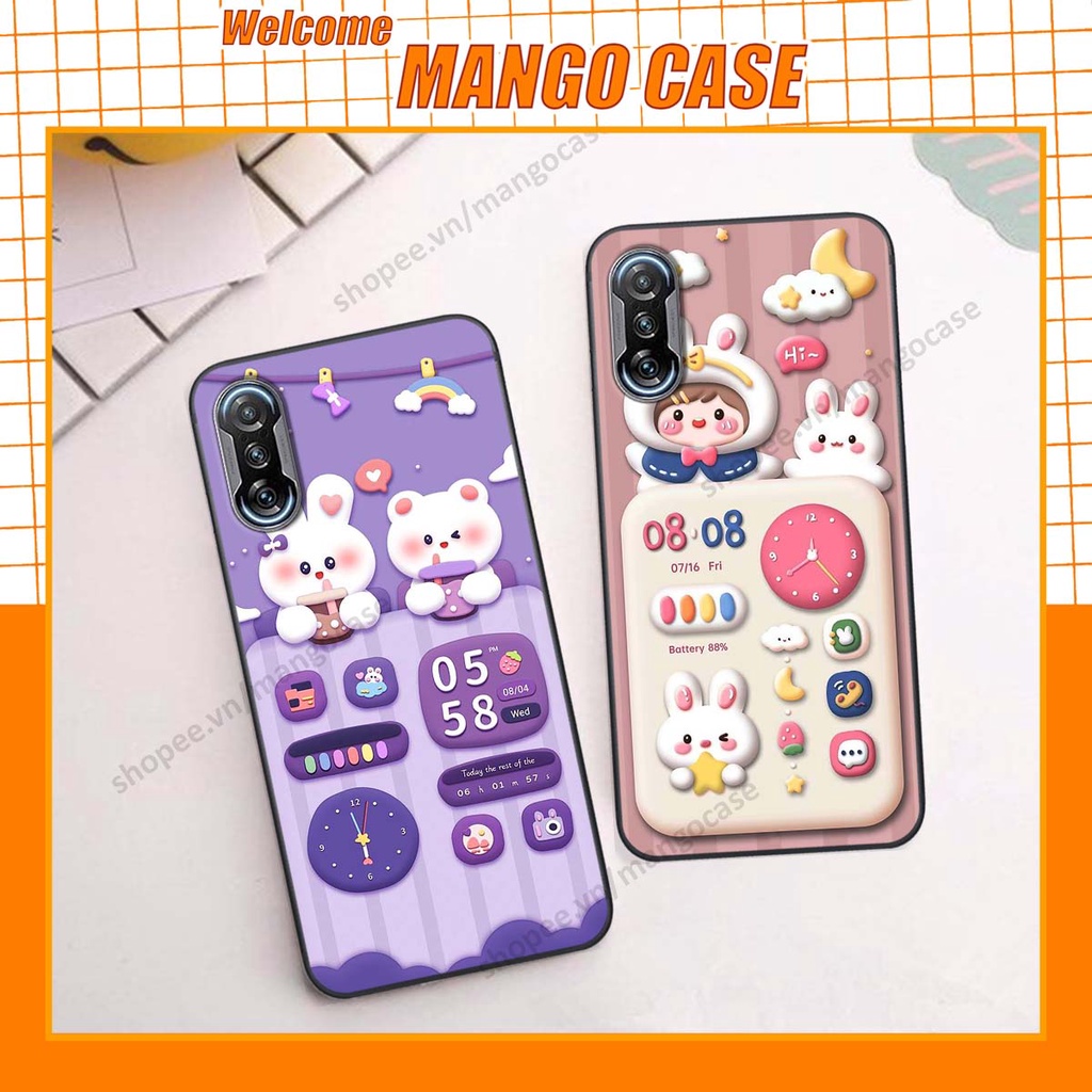 Ốp lưng Xiaomi Redmi K40 / Redmi K40 Pro hình gấu, thỏ, đồng hồ cute dễ thương