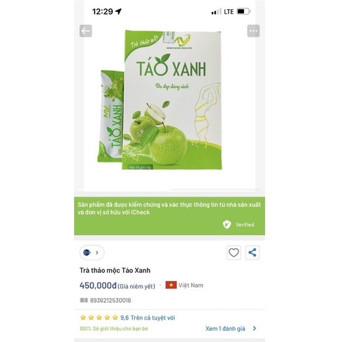 Trà Thảo Mộc Táo Xanh - giảm cân hiệu quả