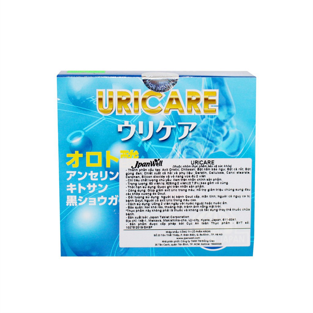 Viên Uống Uricare Jpanwell Hỗ Trợ Giảm Đau Do Gout