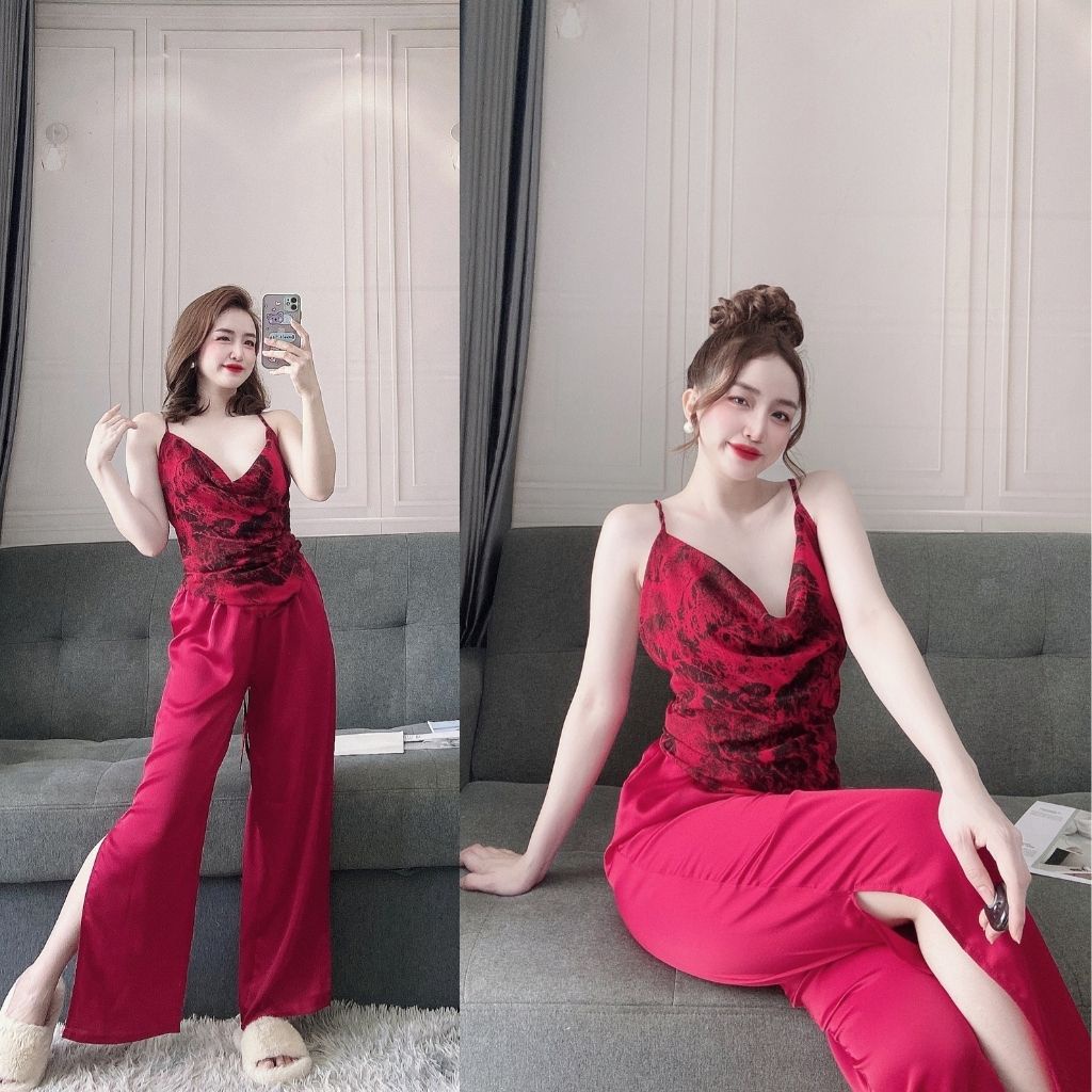 Đồ ngủ nữ BIGSIZE ❣️FREE SHIP❣️ Đồ ngủ sexy lụa Chiffon phối Satin cao cấp mềm mại xinh xắn <63kg