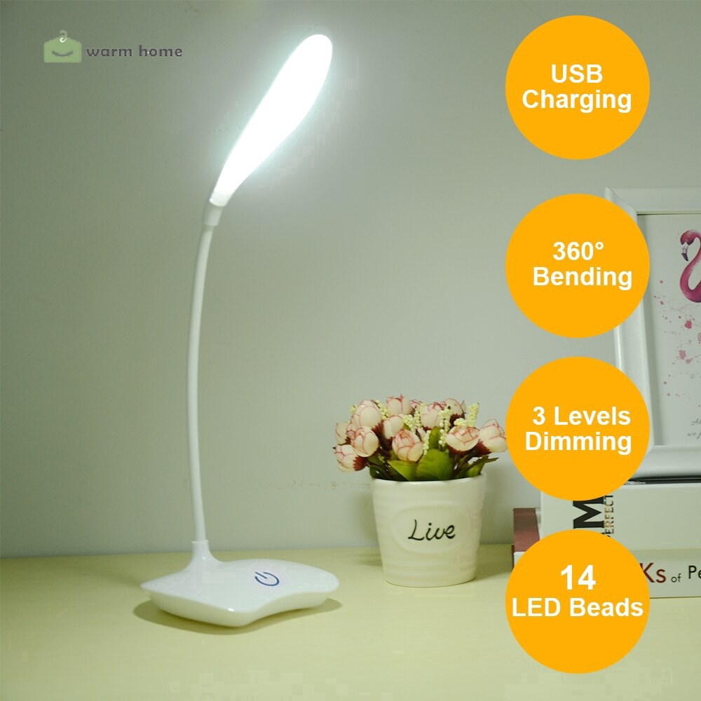 Đèn bàn đọc sách 3 chế độ LED chạm cảm ứng có kẹp tiện lợi