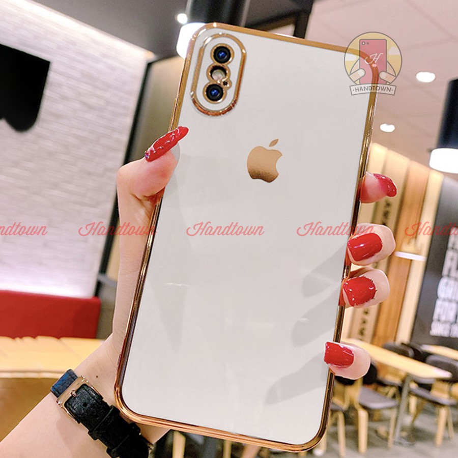 Ốp lưng silicon viền màu Vuông Cạnh độ lên iPhone 12 Cho iPhone 7 8 6 6s Plus Xs Max 11 11 Pro SE 2 2020 12 Mini Pro Max