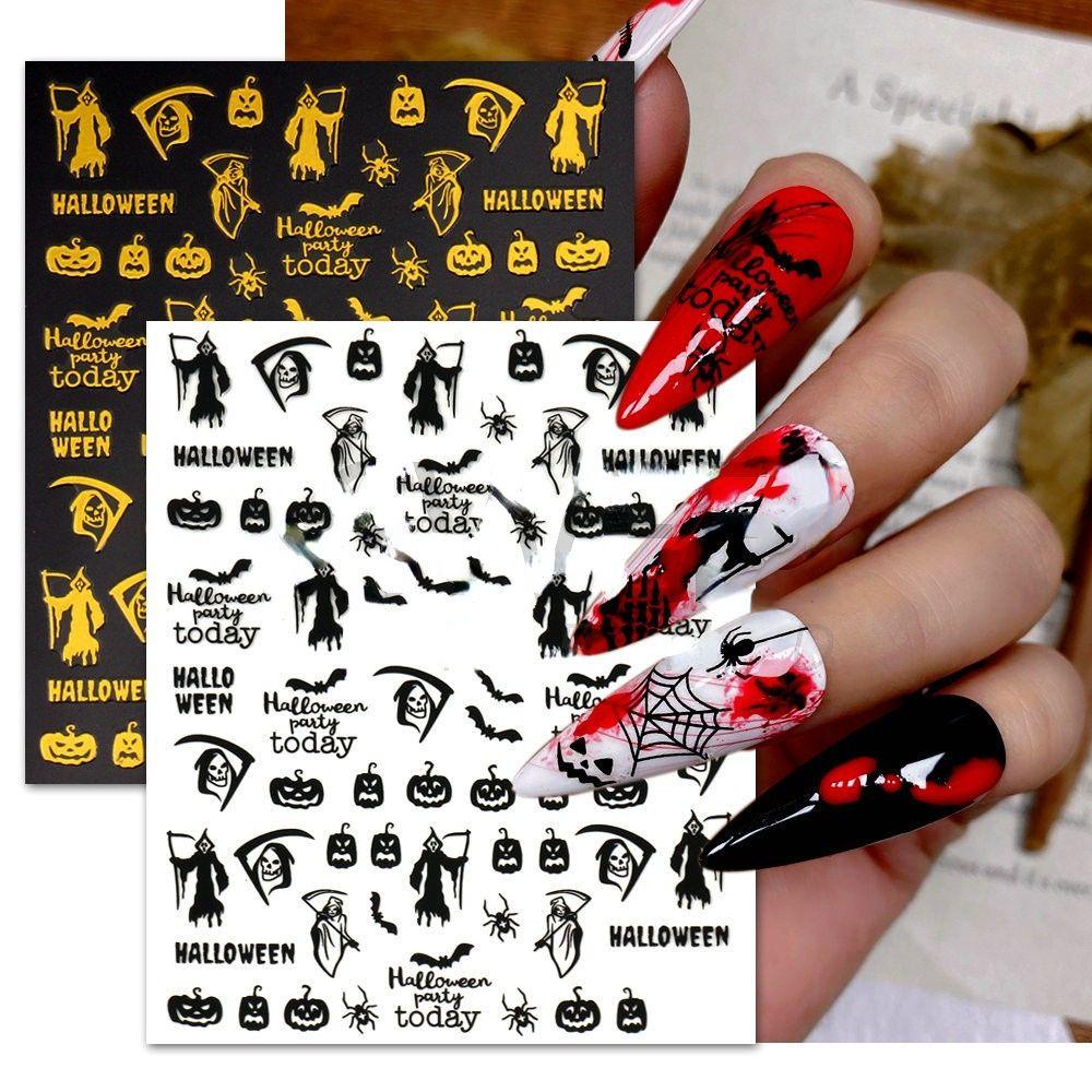 Bộ 9 Hình Dán Móng Tay Họa Tiết Halloween Độc Đáo