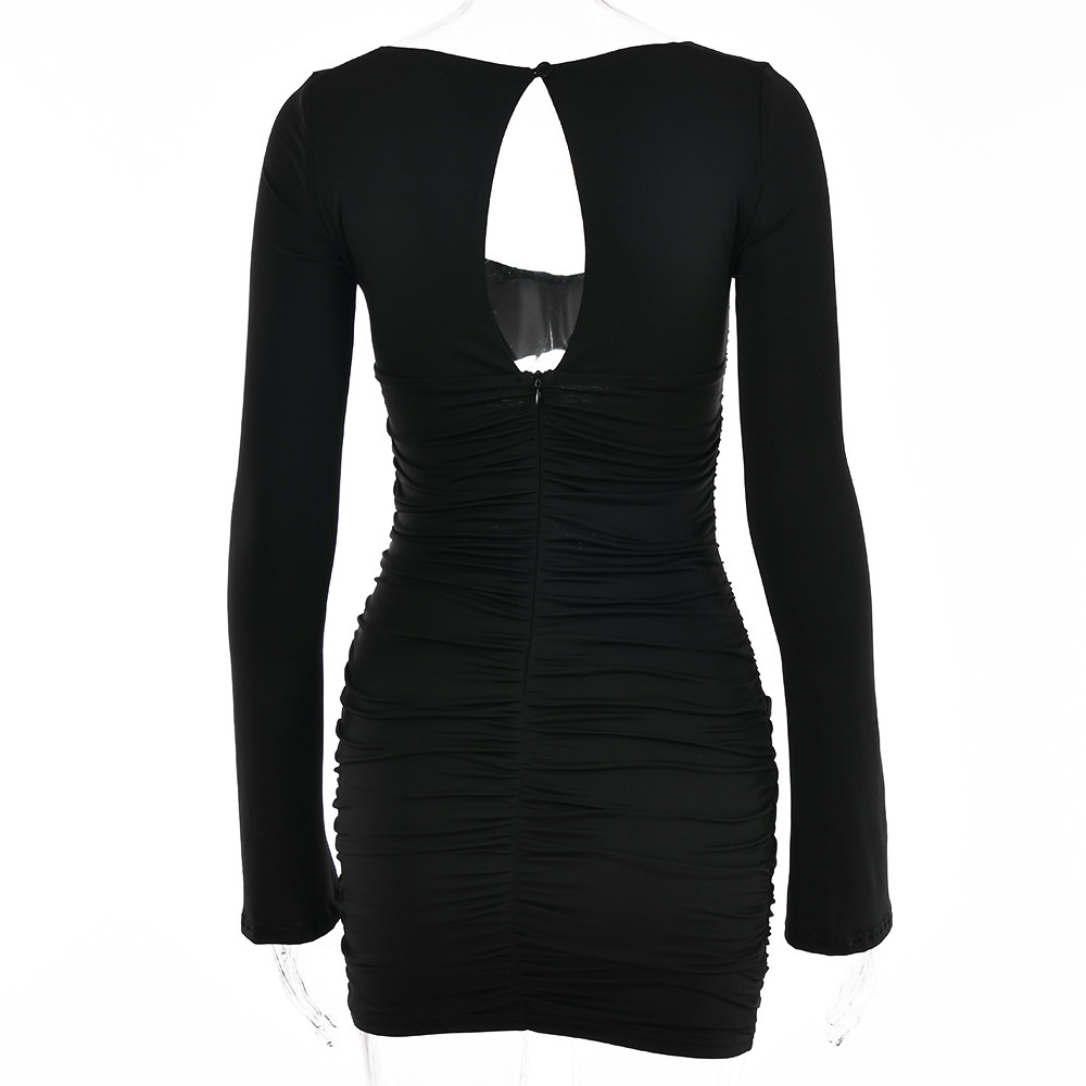 Đầm Dài Tay Cổ Vuông Thiết Kế Quyến Rũ Thời Trang Dành Cho Nữ