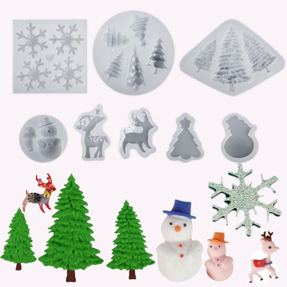 Khuôn Làm Móc Khóa / Túi Xách Handmade Bằng Silicone Hình Tuần Lộc Giáng Sinh