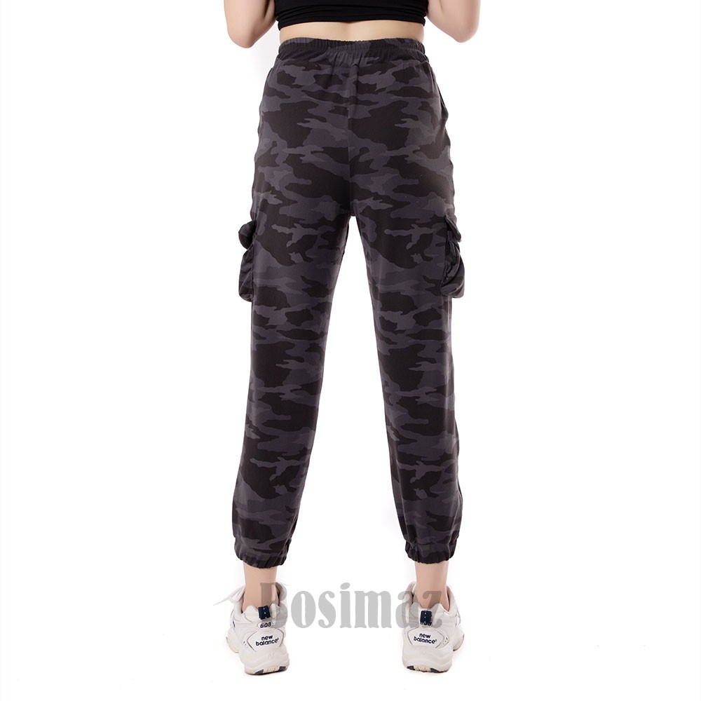 Quần Jogger Nữ Bosimaz MS911 dài màu đen rằn ri cực chất, thun co giãn 4 chiều, vải đẹp dày, thoáng mát không xù lông.