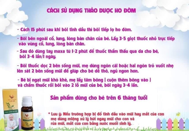 Combo 3 Lọ Tinh Dầu Lợi An ,Ho, Sổ Mũi Cho Bé