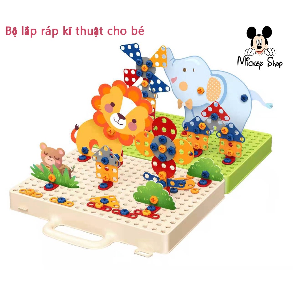 Bộ đồ chơi lắp ráp kĩ sư - vali vặn ốc vít cho bé trai từ 3 tuổi