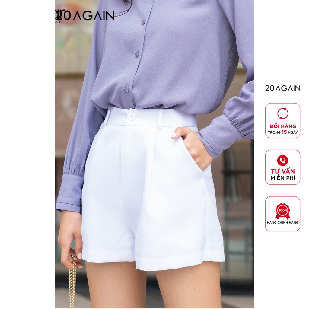 [Mã WABRMINI2 giảm 10% tối đa 50k đơn 250k] Quần short vải nữ 20AGAIN đủ màu, đủ size, 2 túi chéo SVW0816 | BigBuy360 - bigbuy360.vn