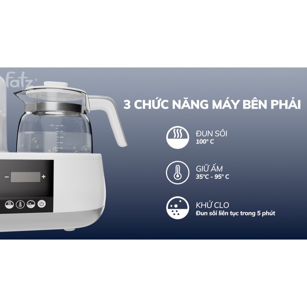 Máy Tiệt Trùng Và Hâm Nước Pha Sữa Fatz Baby  Multimax 1 / 7 / 8 - Bảo Hành 12 Tháng - CHÍNH HÃNG