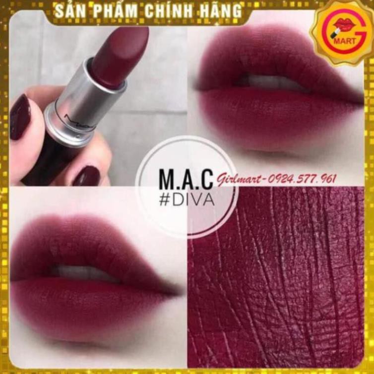 [SĂN SALE] Son MAC Matte Màu 603 Diva –  Tone Đỏ Rượu quý phái,sang trọng.