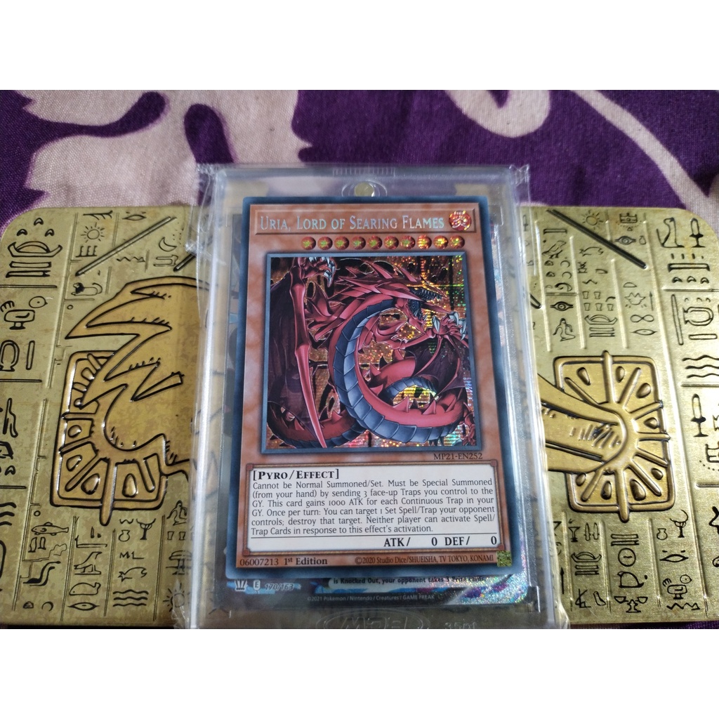 Thẻ trò chơi Yugioh UK chính hãng Mã MP21-EN252 - Uria, Lord of Searing Flames - Prismatic Secret Rare - 1st Edition