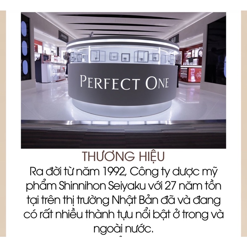 120ml Lotion Perfect One dưỡng trắng da, dưỡng ẩm, giúp da săn chắc.