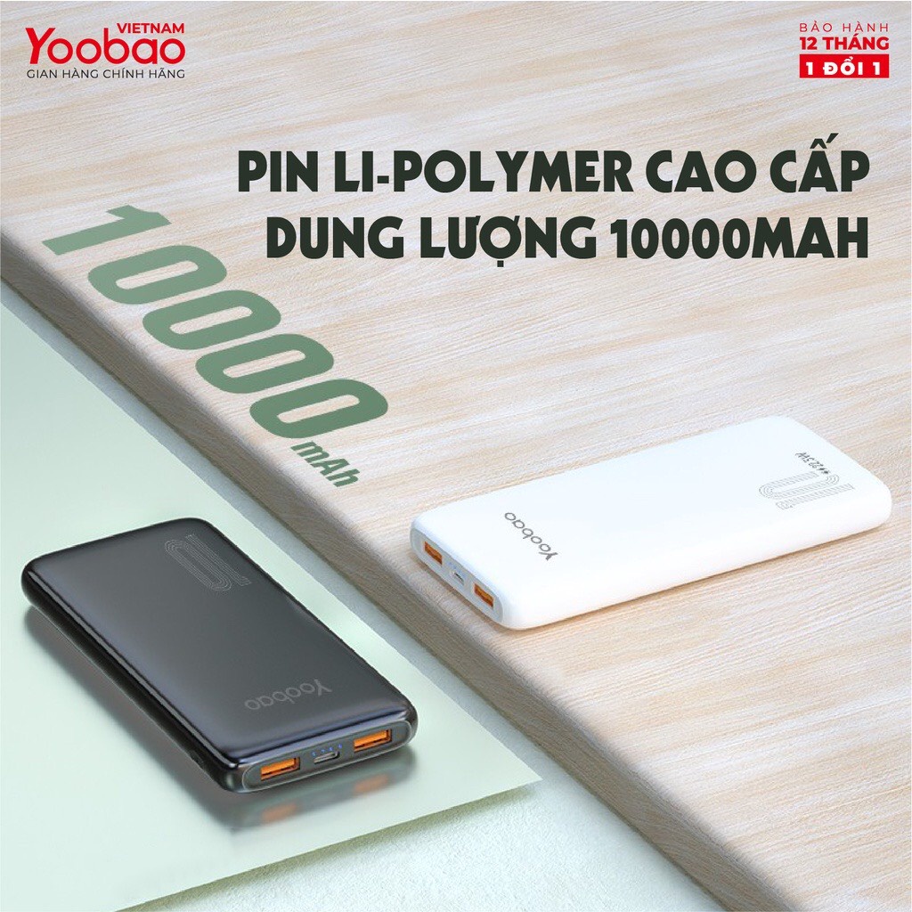 Pin Sạc Dự Phòng Yoobao D10Q Dung Lượng 10000mAh PD 3.0 Chính hãng