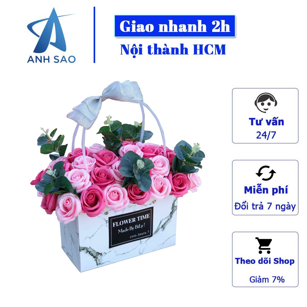 Hoa sáp vĩnh cửu cao cấp Ánh Sao hương thơm dịu nhẹ - tặng kèm túi xách sang trọng