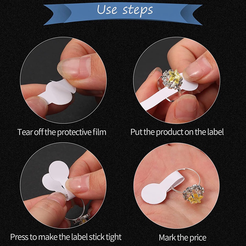 Set 1000 Nhãn Dán Màu Trắng Tự Dính Để Trang Sức