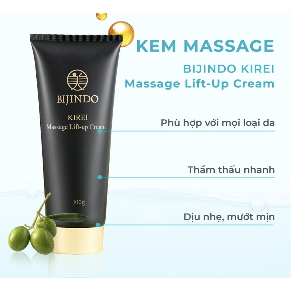 Kem Massage Nâng Cơ Mặt BIJINDO KIREI Chống Lão Hóa Cải Thiện Độ Đàn Hồi Trẻ Hóa Làn Da 100g