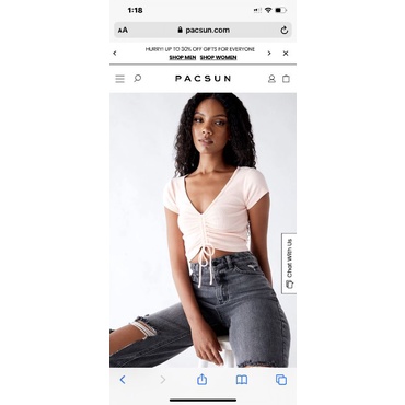 Croptop rút dây Pacsun