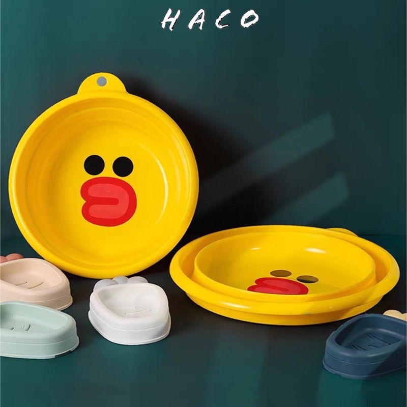 Chậu silicon gấp gọn hình vịt vàng đa năng tắm rửa mặt cho bé tiện lợi thông minh