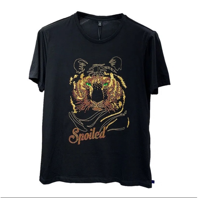 Áo Thun Ngắn Tay Đính Đá Thời Trang Sang Trọng Cho Nam