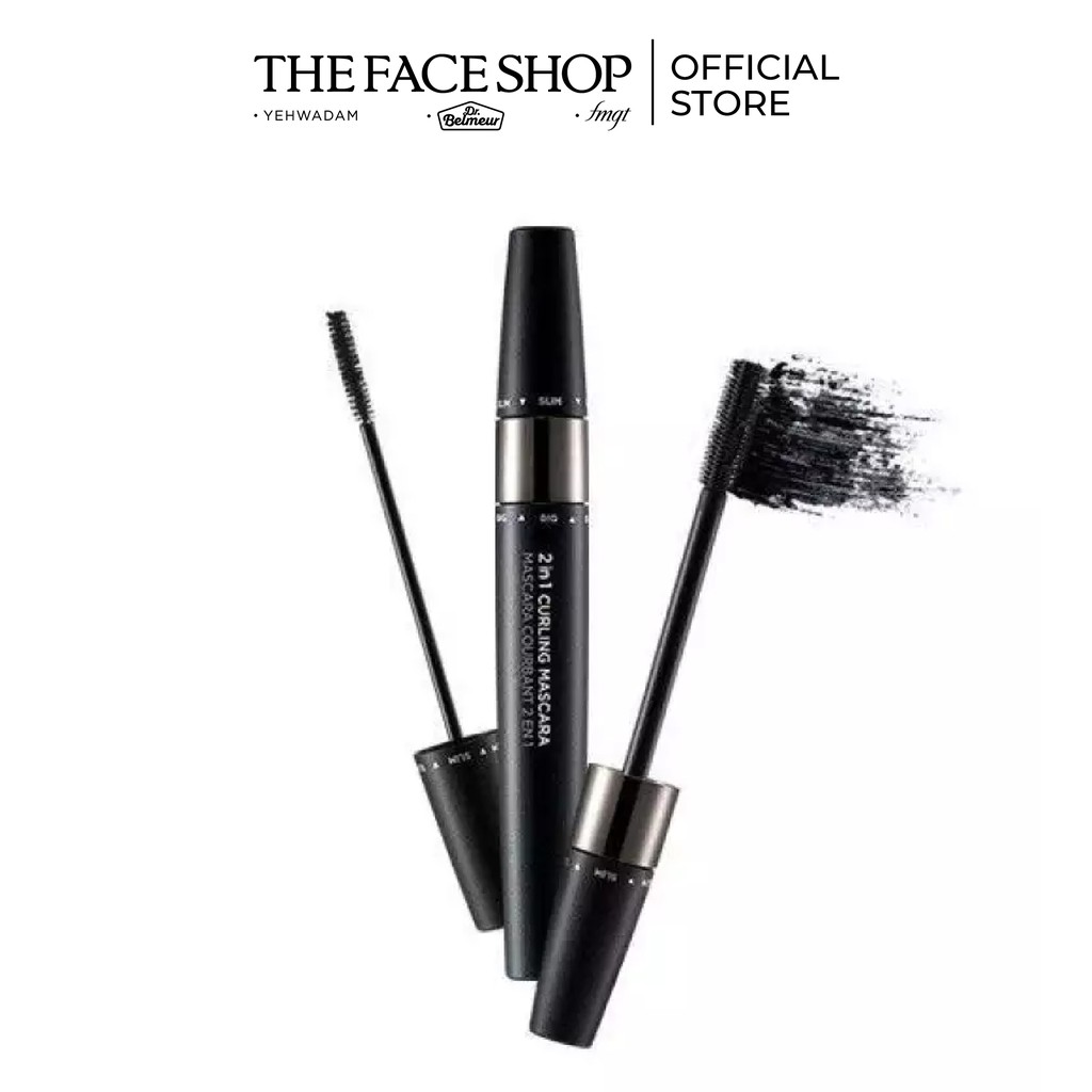 Bộ Trang Điểm Mascara 2IN1 TheFaceShop & Viền mắt dạng bút Ink Graffi Brush Pen Liner