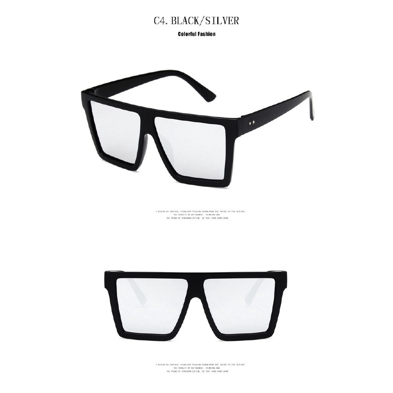 Kính mát cổ điển ngoại cỡ khung vuông cho nam &amp; nữ