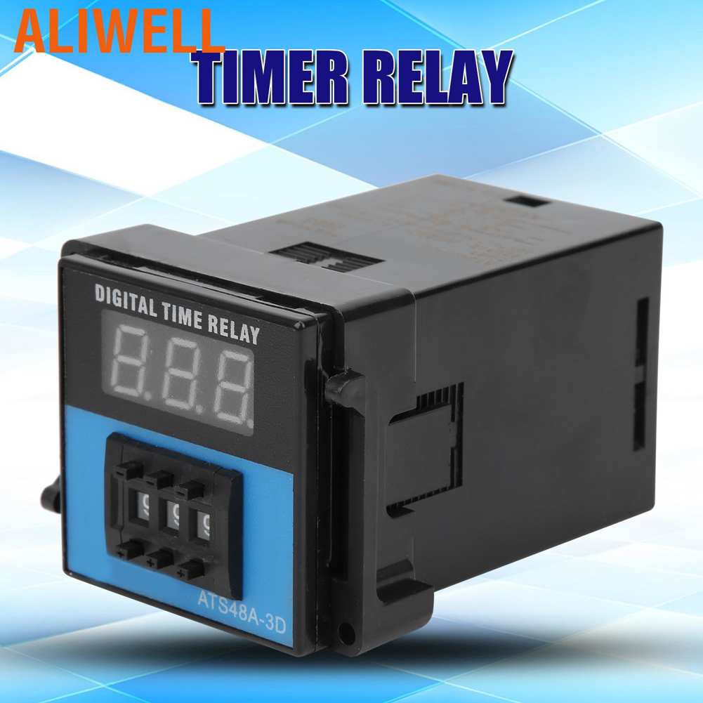 Aliwell Time Relay  Digital Display Cycle Delay Switch Controller Timing Module ATS48A‑3D Timer 220V