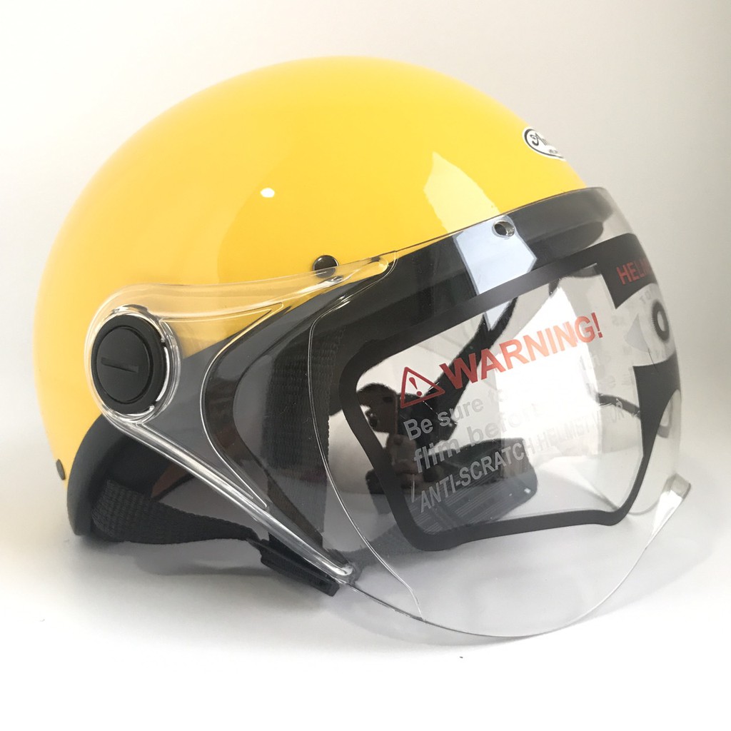 Nón bảo hiểm nửa đầu - Kính trong suốt - Siêu xinh - Amby Helmet - Vàng bóng