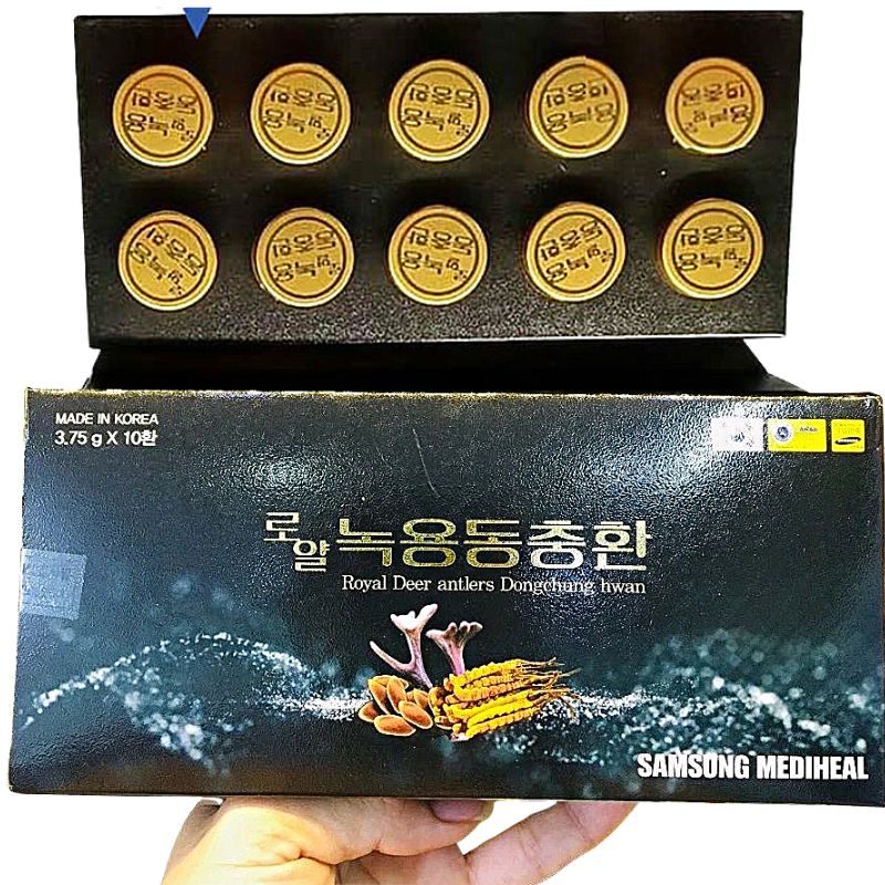 An Cung Sâm Đông Trùng Hạ Thảo Nhung Hươu Hoàng Gia SAMSUNG Hàn Quốc, Hộp Giấy 10 Viên X 3.75g.