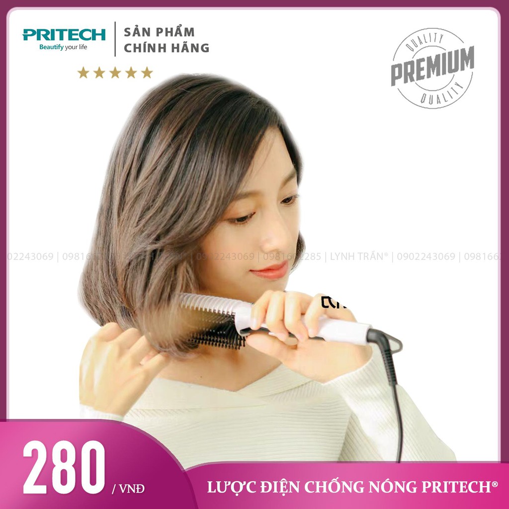 [Mã INCU1114 giảm 25% đơn 99K] Lược điện chống nóng uốn cụp Pritech®