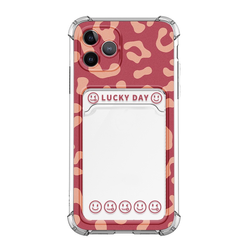 Ốp lưng iphone ốp Điện Thoại Họa Tiết Hoa May Mắn Có Ngăn Đựng Thẻ Cho iPhone 14 13 12 11 PROMAX XS XR XSMAX SE2020 6 7 8P