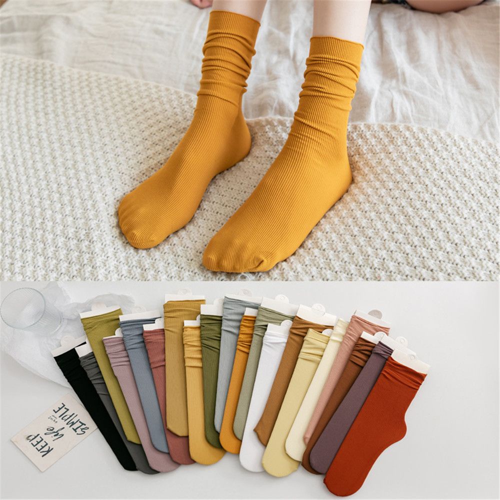 Tất dài mềm mại thoải mái màu trơn nhiều màu tùy chọn DIY