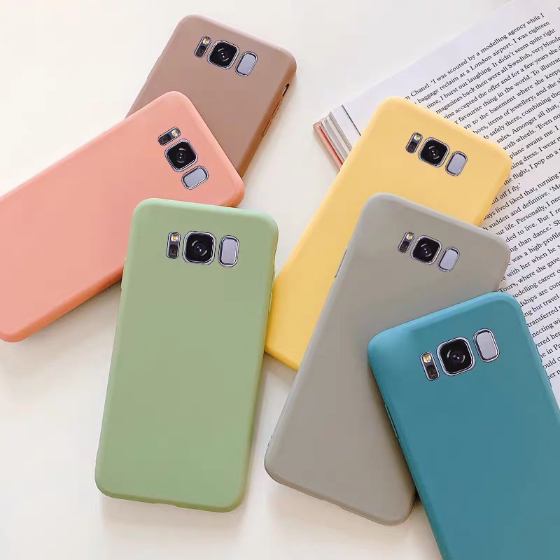 Ốp lưng điện thoại bằng TPU silicon mềm màu kẹo ngọt ngào cho Samsung Galaxy S7 Edge S8 S9 S10 Plus
