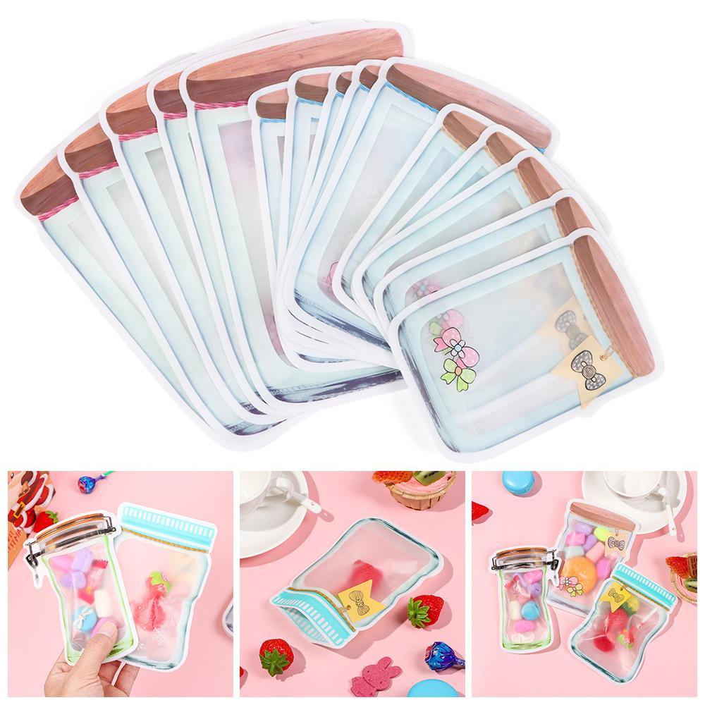 Set 15 Túi Đựng Bánh Quy Có Khóa Kéo Tái Sử Dụng Tiện Lợi