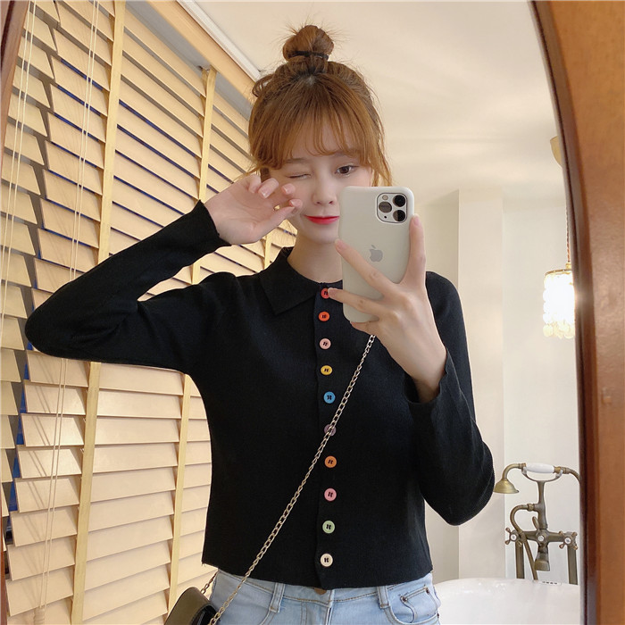 Áo Cardigan Dệt Kim Mỏng Ôm Eo Phối Nút Thời Trang Mùa Thu Cho Nữ | BigBuy360 - bigbuy360.vn