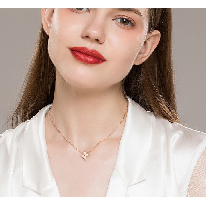 Dây chuyền nữ ttian bông hoa hình thoi siêu đẹp, bền màu, chuẩn thời trang