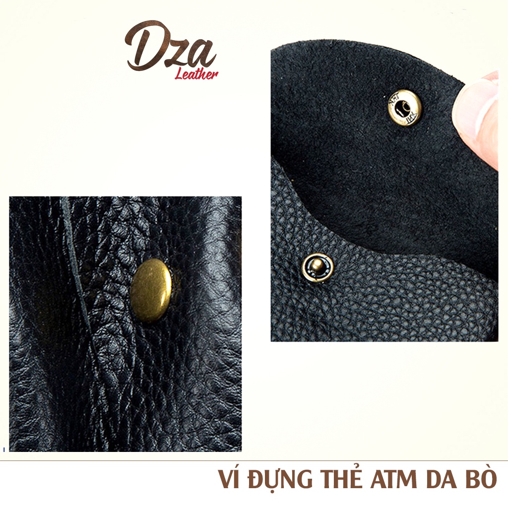 Ví dựng thẻ ATM da bò lớp 1 đơn giản mini cho cả nam và nữ Dza leather