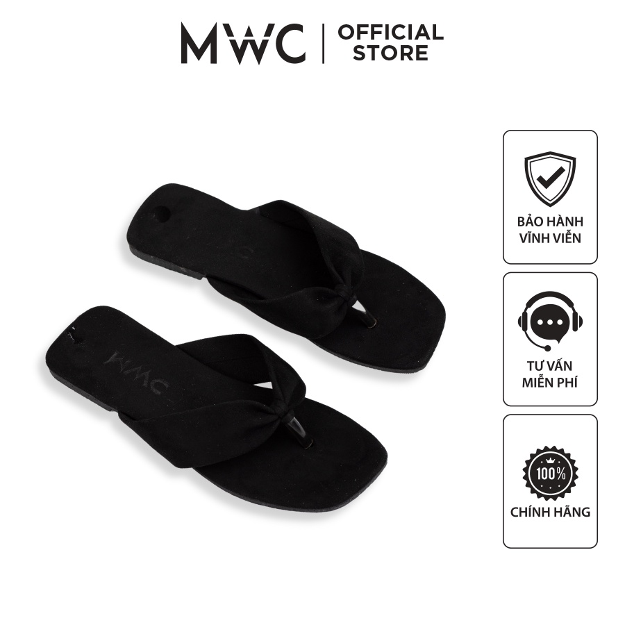 Dép MWC 8088 - Dép Nữ Đế Bệt Quai Kẹp Bản To Trơn Xinh Xắn