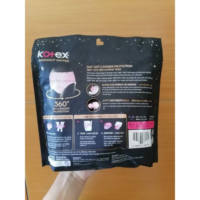 Băng vệ sinh Kotex đêm dạng quần size M-L