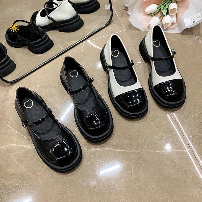 Giày Da Gót Dày Vừa Phong Cách Nhật Bản Thời Trang Xuân Thu Dành Cho Nữ 2022