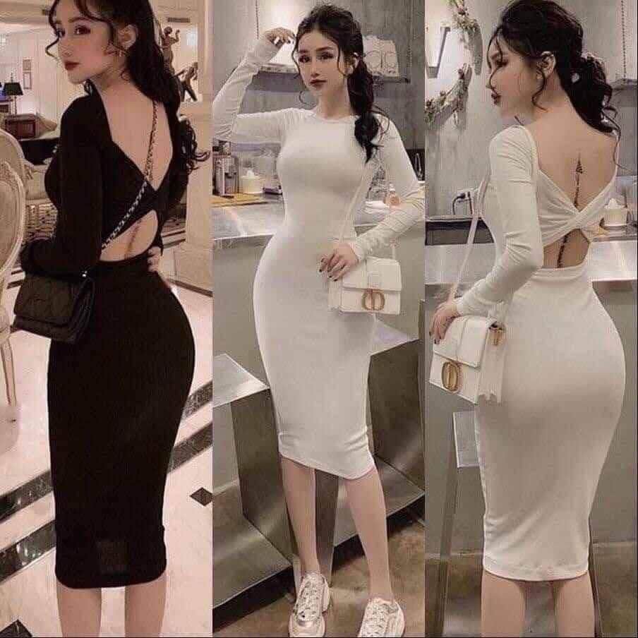 Đầm body xoắn dây lưng thun borip hàng vnxk bao đẹp