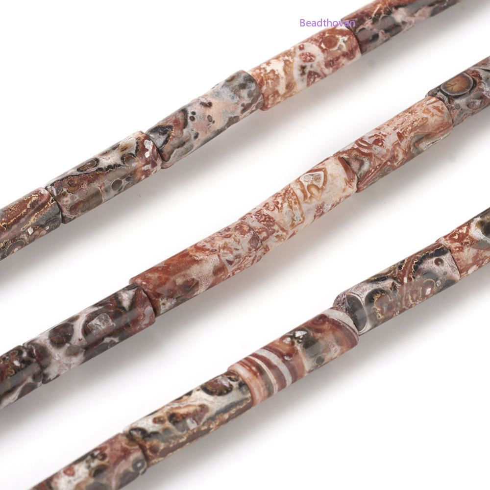 1strand Natural Leopard Skin Beads Strands Column 13~14x4mm Hole: 1mm about 30pcs/strand 15.9 inch(40.5cm)