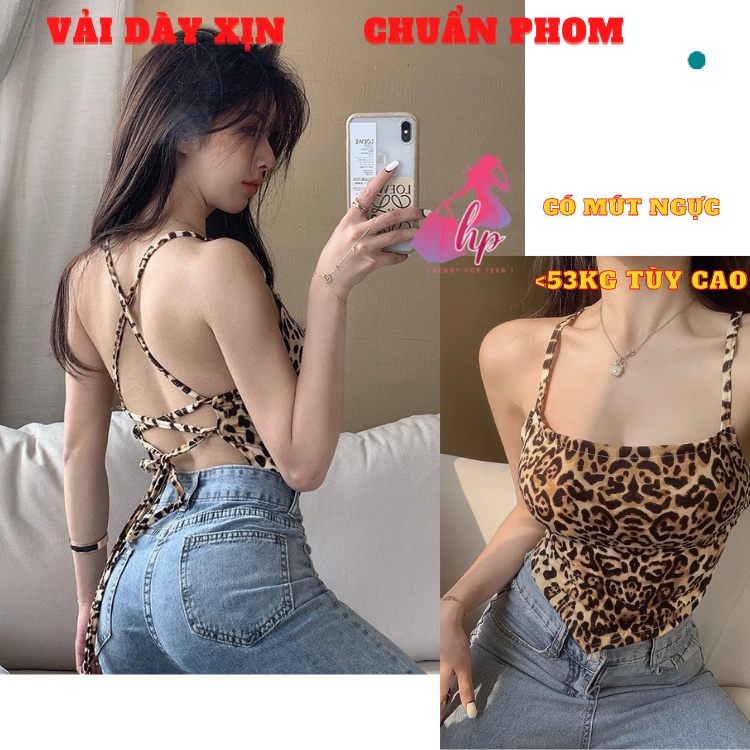 áo yếm croptop nữ thắt dây nơ ôm body da beo phong cách hàn quốc cực sexy- A131