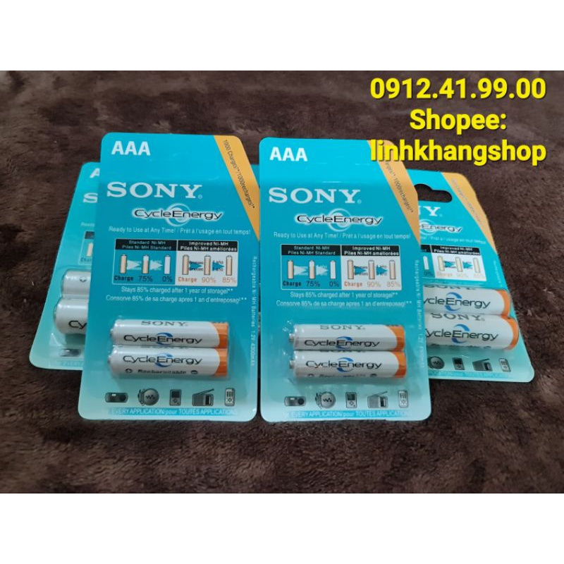 Bộ 2 Pin Sạc AAA (3A) Sony CycleEnergy Dung Lượng 4300 mAh