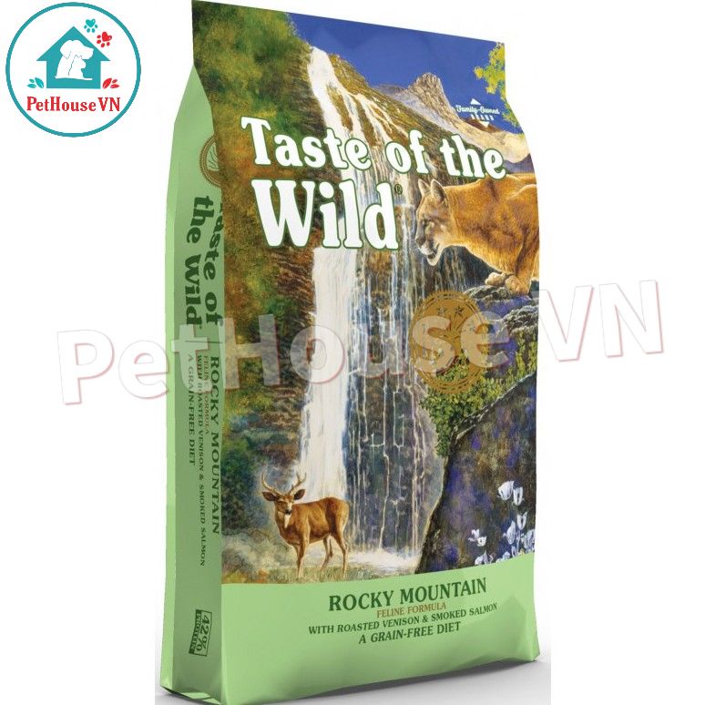 TASTE OF THE WILD ROCKY MOUNTAIN - Túi 60G Thức Ăn Hạt Cho Mèo Vị Nai Nướng & Cá Hồi Xông Khói Hàng Chính Hãng